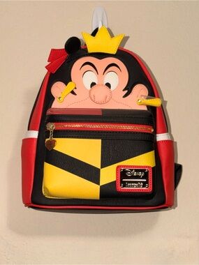 Loungefly Disney Queen Character Kids Mini Backpack - Black/Red/Yellow